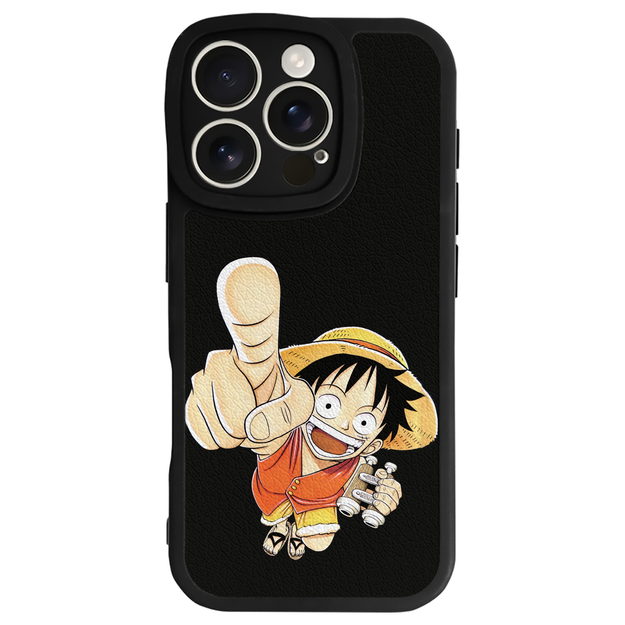 （画像用） ワンピース モンキー・D・ルフィ ONE PIECE Monkey D. Luffy 【iPhone 16シリーズ対応】シリコンスマホケース（レザー調） 材質：シリコン
